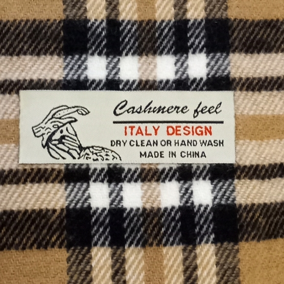 Camel Plaid Pashmina Cashmere Feel Scarf - Picture 6 of 15